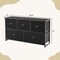 Black Steel MDF Nightstand 5-Drawer Fabric Storage Cabinet for Bedroom